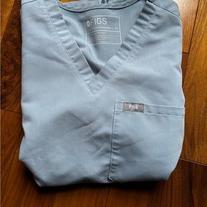 Figs icy blue one pocket scrub top XS limited edition color